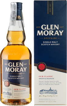 Віскі Glen Moray Classic 6 років витримки 0.7 л 40% у подарунковій коробці (5010494508307)