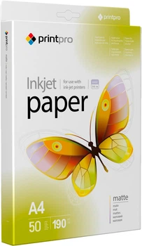 Фотобумага PrintPro 190г/м A4 50 л Матовая (PME190050A4)