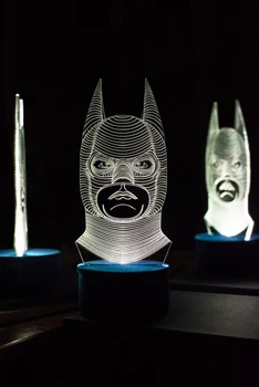 3d-світильник Бетмен, Бетмен, 3д-нічник, кілька підсвічувань (батарейка+220В), подарунок марвел