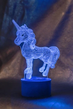 3d-світильник Єдиноріг, 3д-нічник, кілька підсвічувань (на пульті)