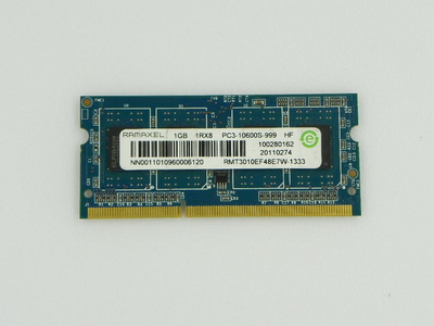 Оперативная память для ноутбука RAMAXEL PC3-10600S-999 1GB 1Rx8 SODIMM DDR3 1GB PC3 (02637) Б/У