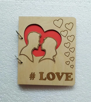 Деревянный блокнот "Любовь LOVE" (на кольцах с ручкой), ежедневник из дерева