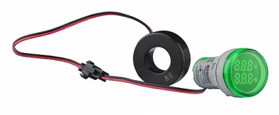 Ваттметр цифровой 50Вт-4,5 кВт 230V AC тип В ø22мм круглый зеленый [A0190010209] U-ADM-W АСКО