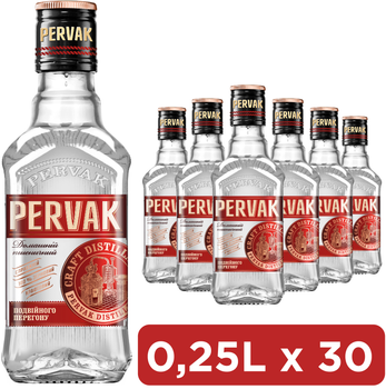 Упаковка водки Первак Домашняя пшеничная 0.25 л 40% х 30 шт. (4820229031977B)