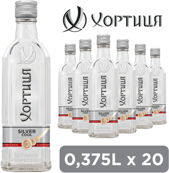 Упаковка горілки Хортиця Срібляста прохолода 0.375 40% л х 20 шт. (4820229031205B)