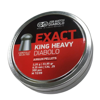 Пули пневматические JSB King Heavy 6.35 mm , 2.2 г, 300 шт/уп