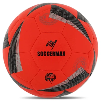 Мяч футбольный №5 PU ламинированный гибридная сшивка HYBRID SOCCERMAX FB-7992 (PU, красный)