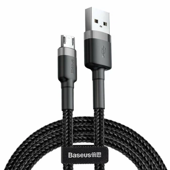 Зарядний кабель Baseus Cafule MicroUSB 2.4A 1m Black/Gray (CAMKLF-BG1)