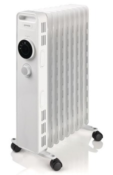 Обігрівач оливний Gorenje, 15м2, 2000Вт, мех. упр-ння, 9 секцій, білий (OR2000M)