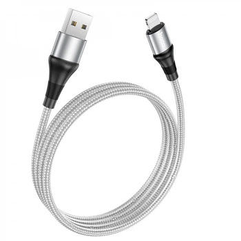 Зарядний кабель HOCO X50 Excellent Lightning 2.4A 1m Grey