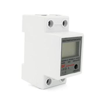 Однофазный электронный счетчик на DIN-рейку счетчик электроэнергии 220V LCD дисплей с подсветкой