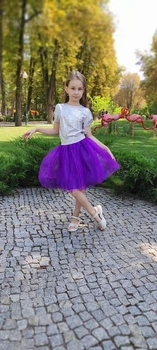 Спідниця фатинова для дівчаток фіолетова зріст 152