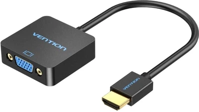 Перехідник Vention HDMI M -> VGA F, 1080P 60Гц, 3.5мм Audio, Micro USB (F) powered, кабель 0.15 м (ACRBB)