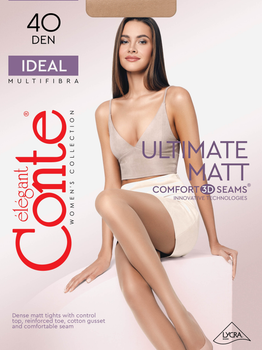 Колготы 40 Den женские больших размеров Conte Ideal 5 р Бежевые (4810226162736)
