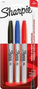 Маркеры перманентные Sharpie Permanent Markers, Fine Point 3 шт. (30173)