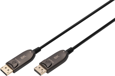 Гібридний оптоволоконний кабель Digitus DisplayPort AOC UHD 8K Black 15 м (4016032467083)