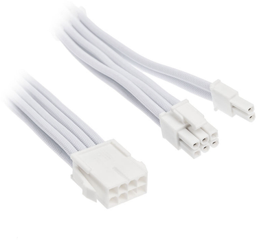 Kabel SilverStone przedłużający do zasilacza SST-PP07E-PCI8W-V2 PCIe 8pin 6+2 White 0.3 m (4710679815305)