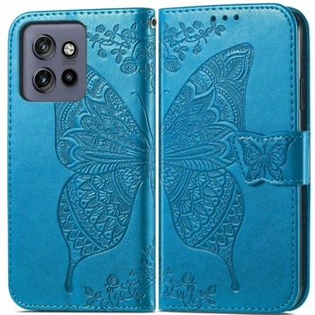 Чохол-книжка з малюнком UniCase Butterfly Pattern для Motorola Edge 50 Neo / Edge 60 Neo - Blue