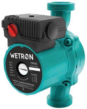 Насос циркуляционный Wetron 75 Вт Hmax 4 м Qmax 45 л/мин Ø1½" 130 мм зел + гайки Ø1" (774313)