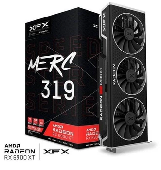 Видеокарта XFX Speedster MERC 319 AMD Radeon RX 6900 XT, 256-bit, HDMI 2.1/DP, 16GB GDDR6, RDNA 2, DirectX 12 Ultimate, Triple Fan Cooling (RX 6900 XT MERC 319)