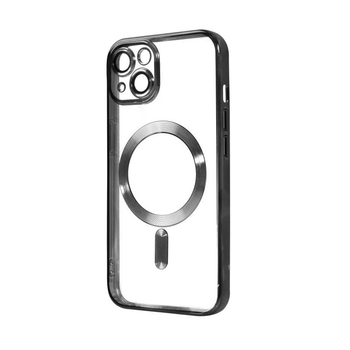 Чохол хромовий Fibra Chrome with MagSafe з закритою камерою для Apple iPhone 15 Black