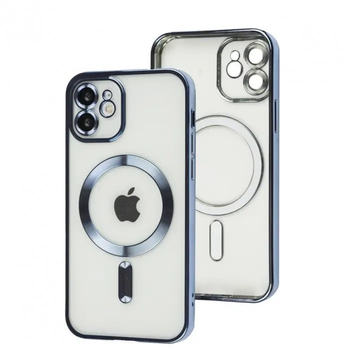 Чохол хромовий Fibra Chrome with MagSafe з закритою камерою для Apple iPhone 11 Sierra Blue
