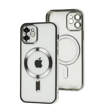 Чохол хромовий Fibra Chrome with MagSafe з закритою камерою для Apple iPhone 11 Silver