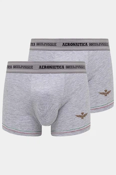 Чоловічі сірі боксери 2 шт. комплект Aeronautica Militare 6816 XL
