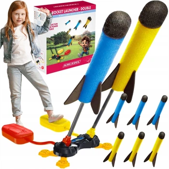 Игрушка ракета катапульта KRUZZEL двойная детская катапульта + ракеты