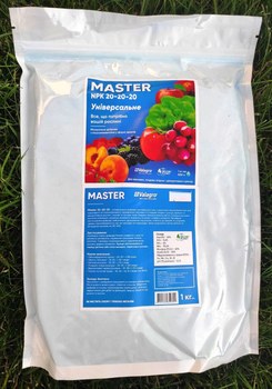 Удобрение минеральное комплексное водорастворимое Master + 20.20.20 Valagro 1кг