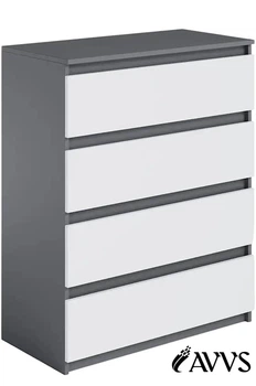 Комод AVVS tech на 4 ящика 80х98х40 Антрацит-Белый