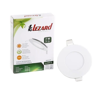 LED светильник встраиваемый круглый Lezard 3W 6400K