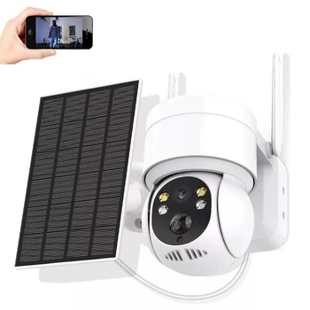 Камера видеонаблюдения WiFi с солнечной панелью, IP камера Wonsdar 3.6мм iCSee с динамиком и микрофоном XM30-4MP-BY