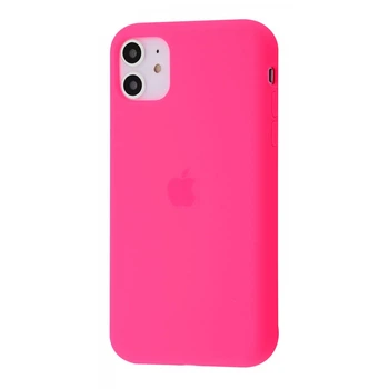 Чехол силиконовый микрофибра (AA) Epic Silicone Case Full для Apple iPhone 11 bright pink