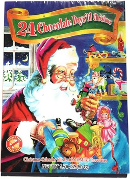 Адвент календарь Alberts Advent Calendar (Санта) с 24 вкусными подарками из твердого молочного шоколада 50g