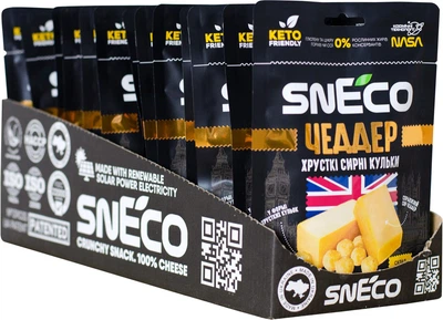 Упаковка сиру сушеного snEco Чеддер 28 г х 15 шт (0.42 кг) (4823095814330)
