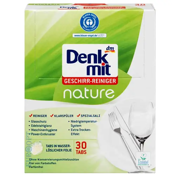 Органічні таблетки для посудомийних машин Denkmit Nature Geschirr-Reiniger Tabs nature 30 шт/уп