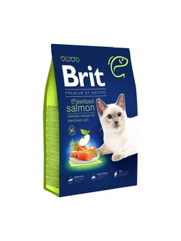 Сухой корм Brit Premium by Nature Cat Sterilized Salmon для стерилизованных кошек с лососем 8 кг
