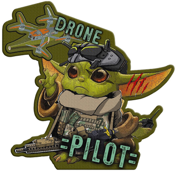 Військовий шеврон Shevron.patch майстер Йода з дроном і автоматом на липучці (YODA1)