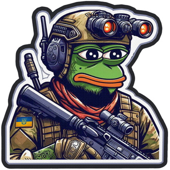 Военный шеврон Shevron.patch боевая лягушка Пепе с прибором ночного видения (PEPE5)