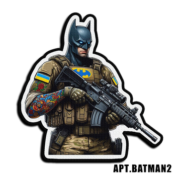 Військовий шеврон Shevron.patch супергерой Бетмен з автоматом на липучці (BATMAN2)