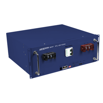 Батарея LiFePO4 Asterion RTL 48V 100Ah 48В, 100 Аг, LiFePO4. BMS 15S2P, RS232/RS485, Rackmount 19' 3U.