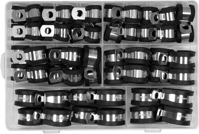 Opaski metalowo-gumowe YATO 6 8 10 13 16 19 mm 52 szt. (YT-067834)