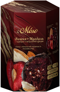 Фруктово-горіхові цукерки Misso Вишня+Мигдаль з корицею в шоколадній крихті 180 г (4820232570845)
