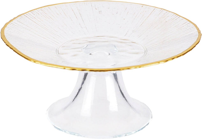 Patera na ciasto Home Styling Collection Datura świąteczna ze złotą obwódką wysokość 7.6 cm (8721037049368)