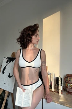 Молочний комплект із трикотажу - juno Perfect Female Молочний M (1814LS-38HI-mi)