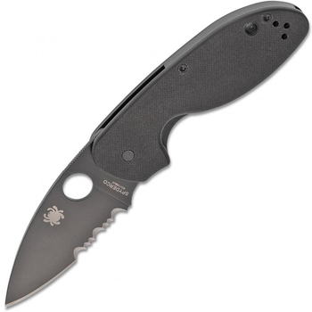 Ніж Spyderco Efficent Black Blade, полусеррейтор (C216GPSBBK)