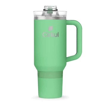 Термокружка с ручкой Cirkul All-Day StrawSip из нержавеющей стали Зеленая 1183 мл