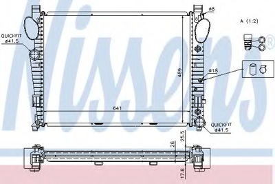 Радіатор MB S W 220(98-)S 280(+)[OE 220 500 14 03] Nissens (62774A)