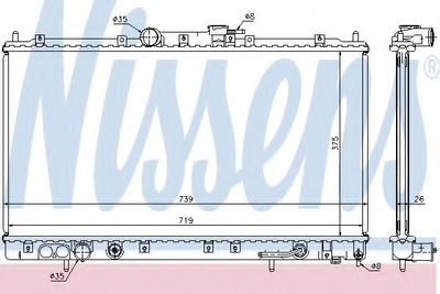 Радиатор MT GALANT(96-)2.0 и 16V(+)[OE MR212449] Nissens (62869A)